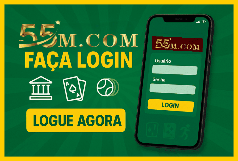Imagem destacando login seguro na 55M para novos usuários